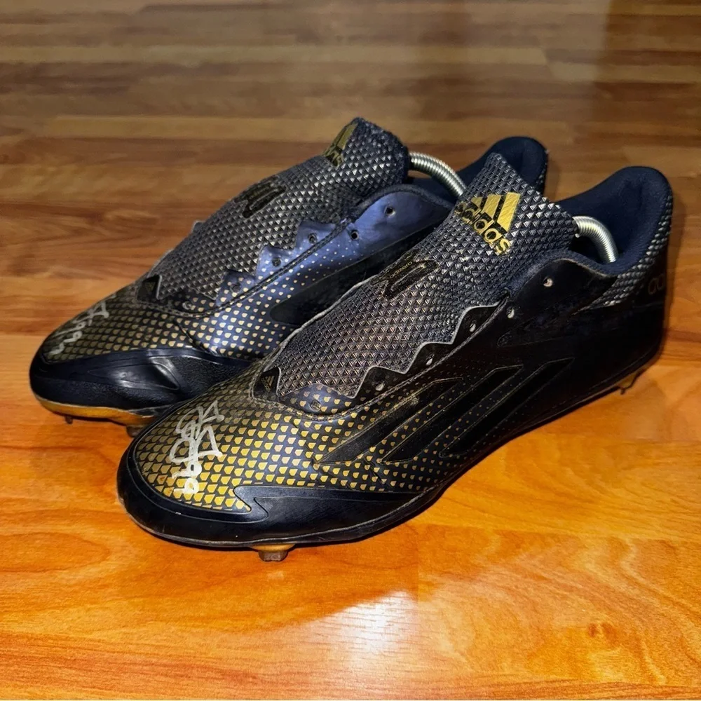 ADIDAS ADIZERO AFTERBURNER 2 BASEBALL CLEATS MEN SIZE 11 NAVY BLUE/GOLD AQ8802